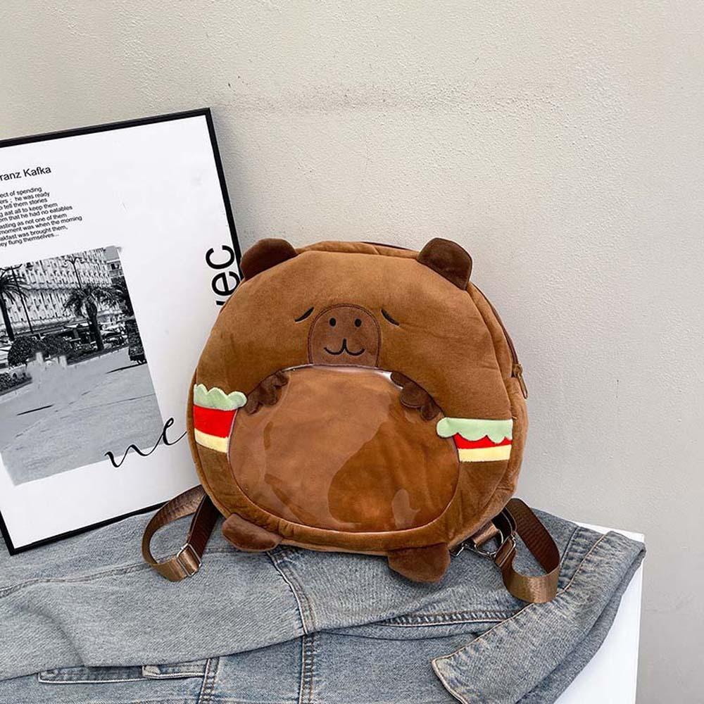 Large Capacity Creative Ita Bag Cute Cartoon Doll Daypack Thickened Capybara Plush Backpack Gifts
