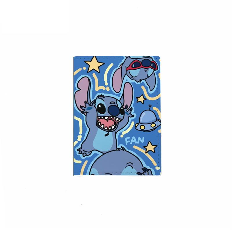 Cute Stitch Passport Holder PU Leather Travel Passport Cover Multi-Function Print Passport Case 6pcs