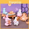 Playful Resin Rabbit Eat Mooncake Micro Landscape Decor Enhancing Festive Seasonal Displays