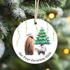 Round Acrylic Christmas Ornaments Baby Hippo Friendship Ornament Xmas Tree Hanging Decoration