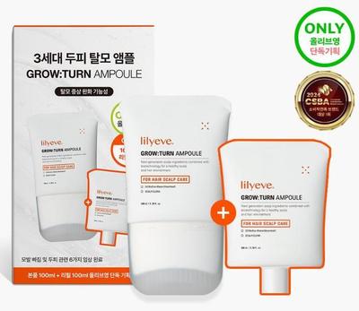 Самая продаваемая корейская ампула от выпадения волос | Lilyeve Growturn 100 мл + Заправка | Видимые результаты для мужчин и женщин