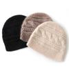 Autumn and winter twisted cashmere hat women's solid color handknitted wool hat thickened warm fashion casual bag head hat