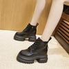 Thick-soled Martin Boots for Women's 2025 Autumn and Winter New Small Inner Height-increasing Short Boots British Versatile Medium Tube Women's Boots