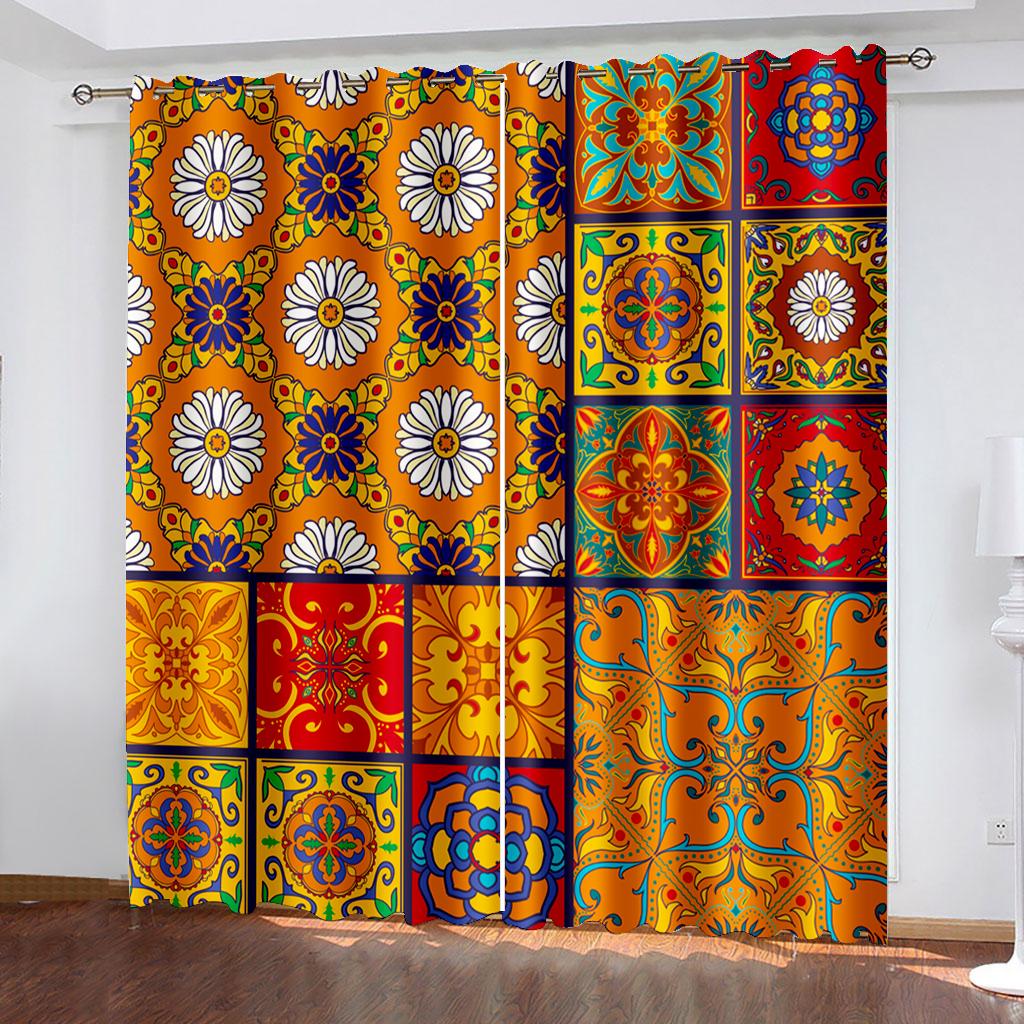 Блэкаут шторы Геометрические Бохо шторы для окон Детские Подростковые Взрослые Спальня Затемняющие Оконные Драпировки для Декора Гостиной Cotinas