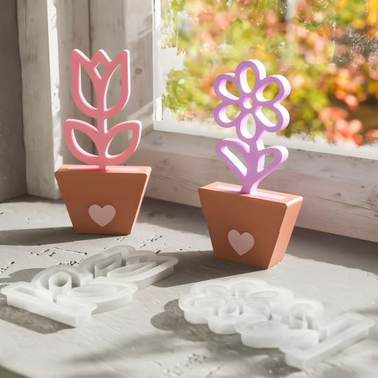 Silicone Flower Mold Tulip Sunflower Bouquet Epoxy DIY Candle Soap Mold Aromatherapy Gypsum Clay Art Jewelry Making Kit