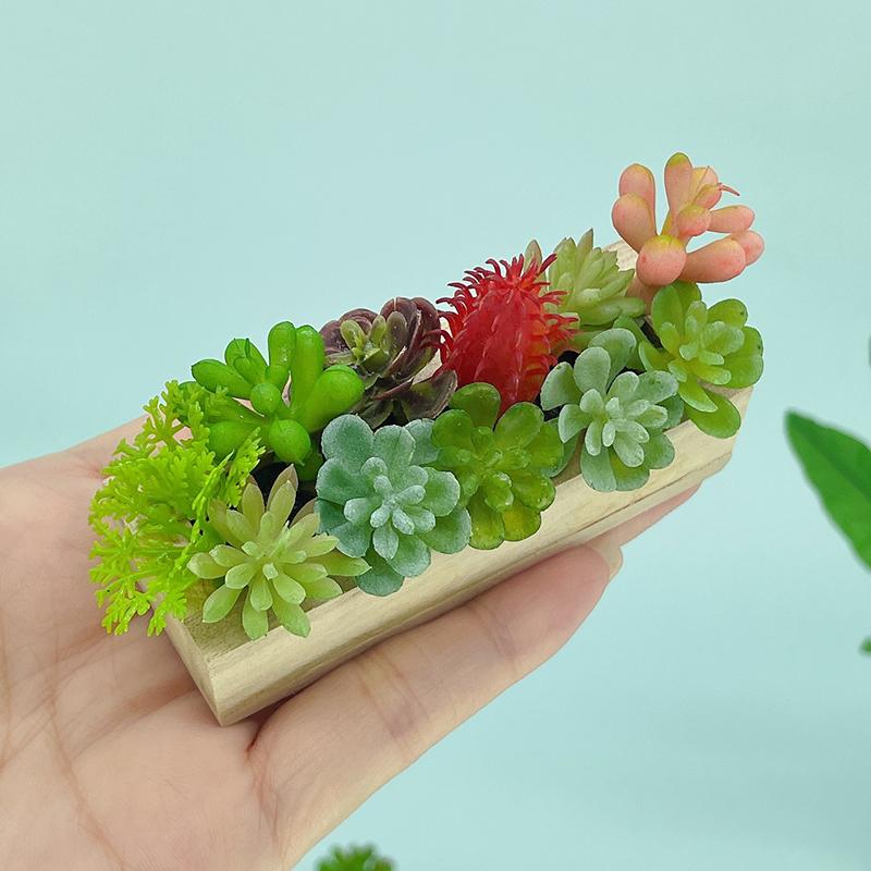 Имитация суккулентного кактуса, аксессуары для кукольного домика, миниатюрные украшения, реквизит для мини-растений в горшках