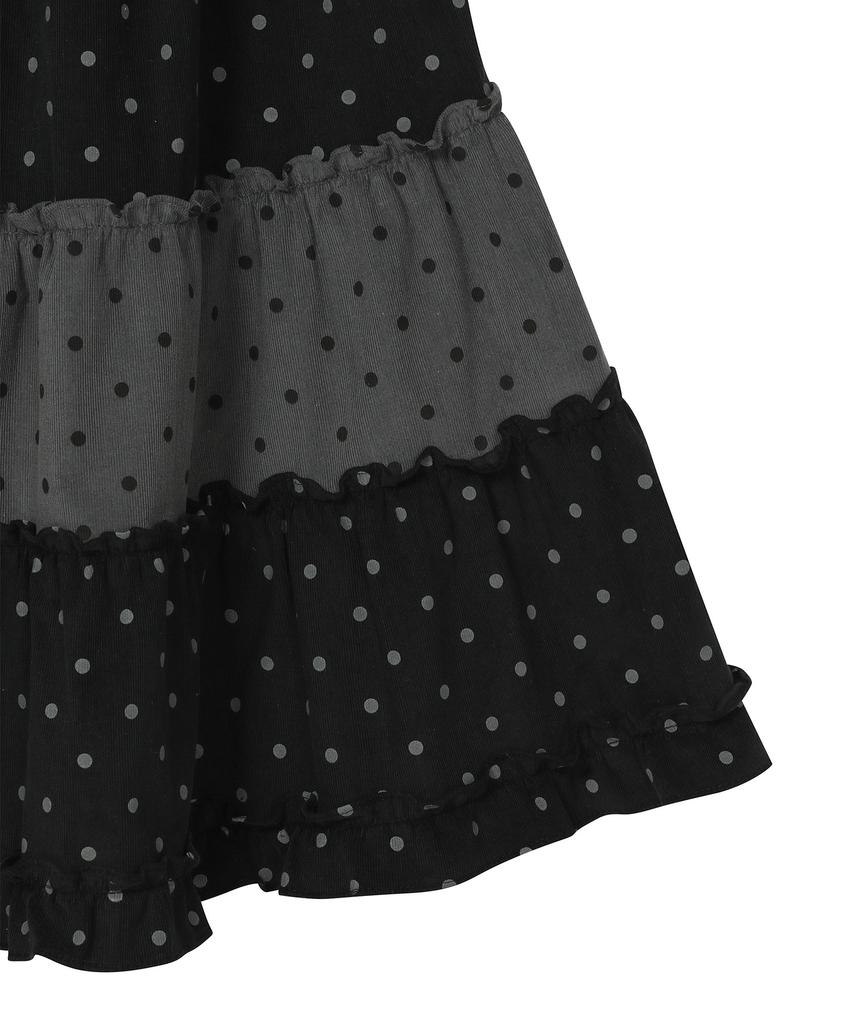 Baup Vintage Frill Skirt [Black Dots]