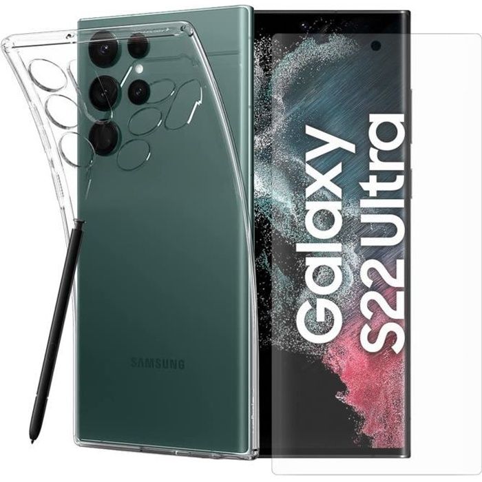 Мягкий защитный чехол + изогнутое закаленное стекло для Samsung Galaxy S22 Ultra 6.8" - Yuan Yuan
