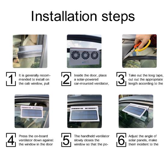 Авто Окно автомобиля Солнечная энергия Вентиляционное отверстие Прохладная вентиляция USB Вытяжной вентилятор Радиатор