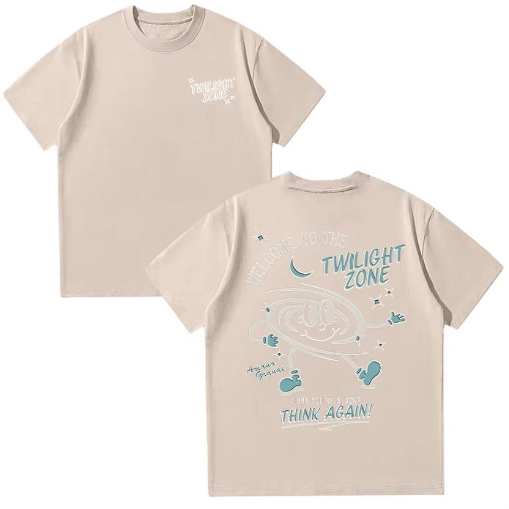 Футболка Ariana Grande Twilight Zone Think Again Мужская Женская Винтажная Высококачественная Хлопковая Футболка Модная Повседневная Мягкая Футболка Топы Y2K