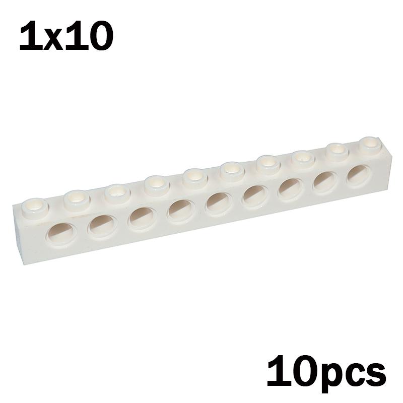 MOC Technology Сборные Детали Кирпичик 1x10 с 9 Отверстиями 2730 DIY Строительные Блоки Образовательная Игрушка для Детей