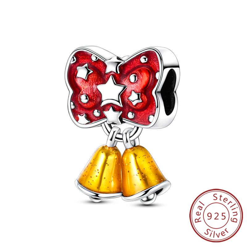 Рождественская серия Шармы Бусины Медь Рождественская елка Снеговик Лось Шарм Подходит для оригинального браслета Подвеска Женские украшения