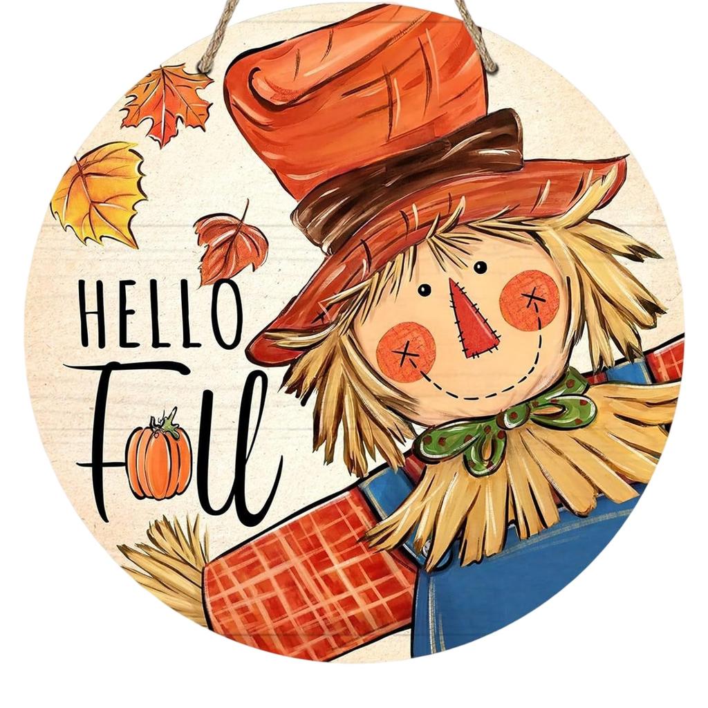 Pumpkin Wooden Welcome Door Hanging, Home Window Wall Decoration