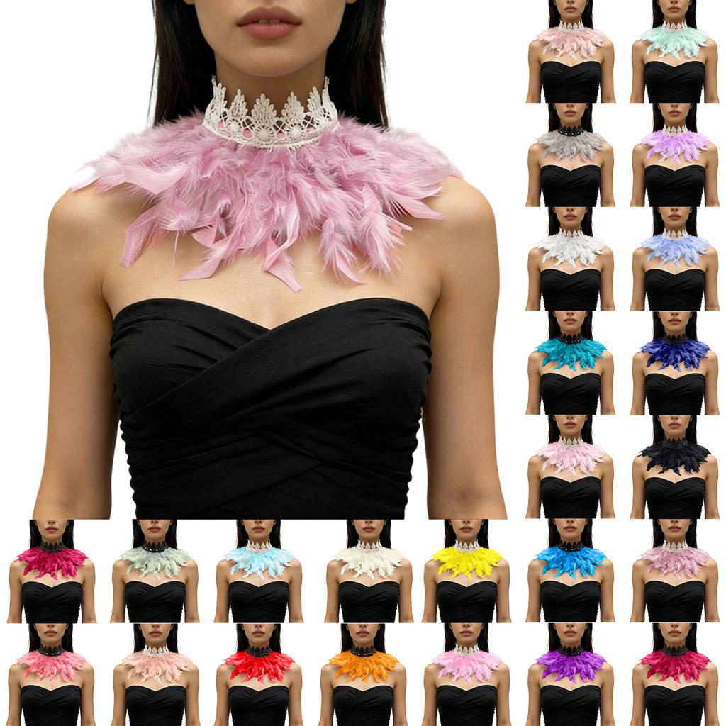 Готический Шарф с Перьями Сценический Макияж Карнавальный Костюм Аксессуары