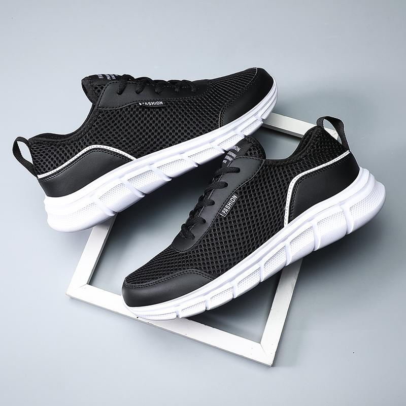 Новые мужские кроссовки, дышащая сетка, легкие, повседневные, для ходьбы, мужская обувь, большие размеры 39-48, удобные черные кроссовки для мужчин