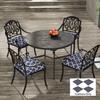 4-Piece Seat Cushion Pillows Replacement, Patio Chair Cushions Set with Ties for Indoor Outdoor, Blue