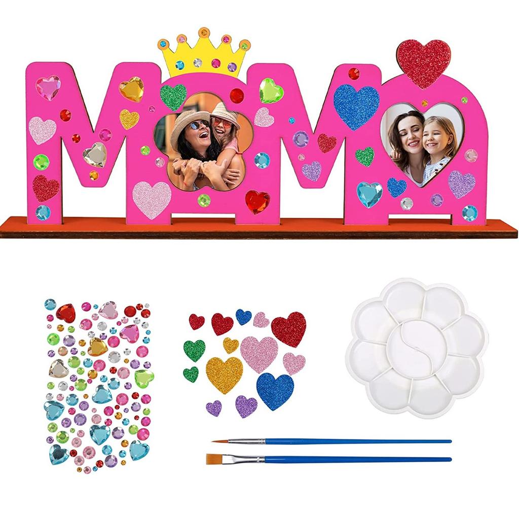 MAMA PAPA Bastelset Holz Bilderrahmen, Papa Mama Geburtstagsgeschenk Holznamen Bemalen Fotos Mutter Vater Geburtstag Vatertag Mutter