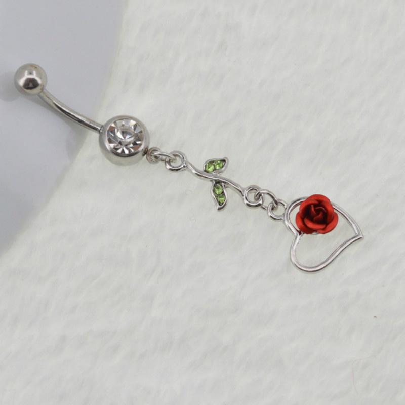 1шт тело панк романтическое розовое сердце мотаться кольцо на пупке