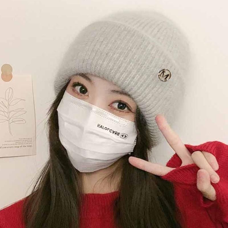 Зимняя новая вязаная шапка с подкладкой, утолщенная, теплая, модная, универсальная, для защиты ушей, шерстяная шапка, большой обхват головы, набор из шапок для женщин