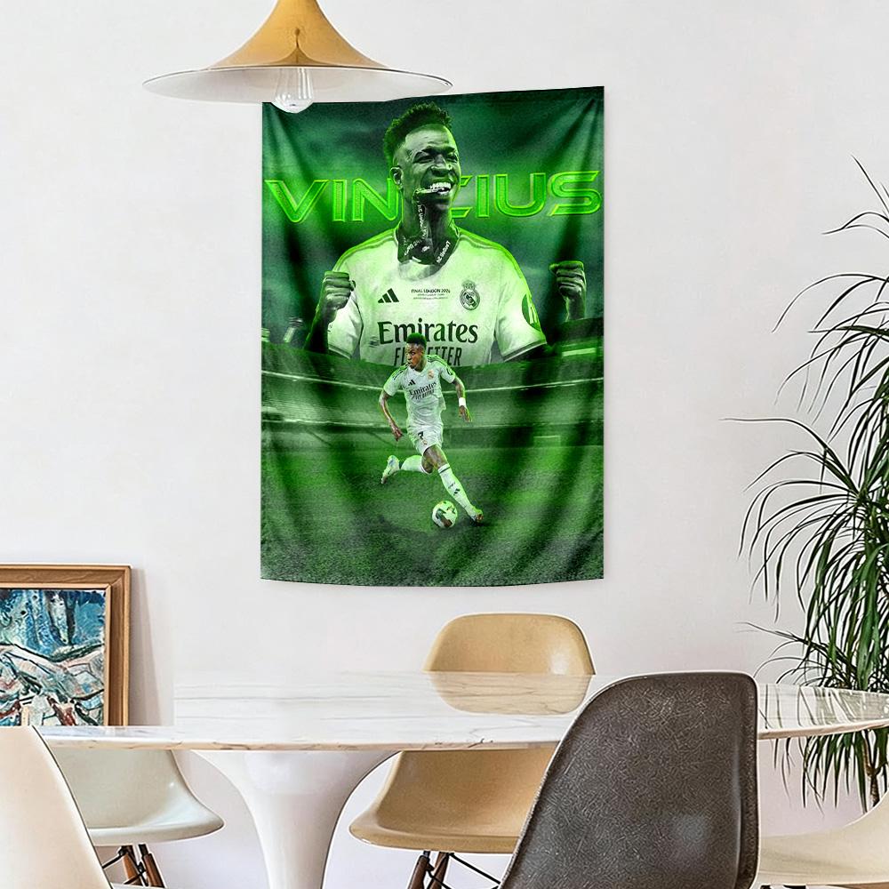 Real Madrid Football Stars Wall Decor Tapestry Art For Pet Memorial Birthdaywedding Party Backdrop Family Gift
