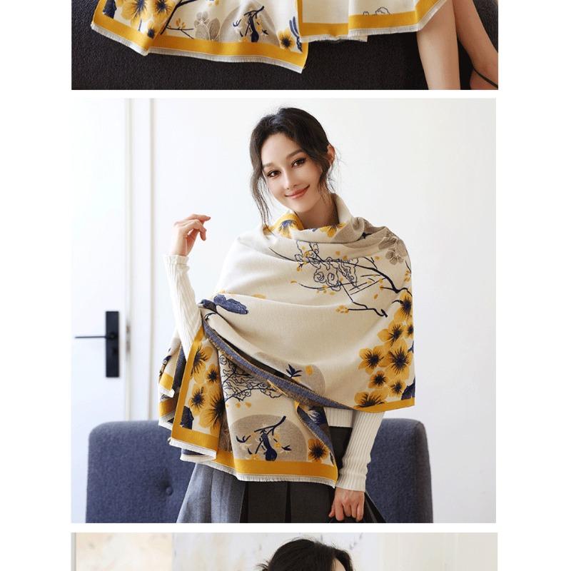 Women S Thick Warm Vintage Faux Cashmere Scarf Shawl Versatile All Season