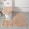 3pcs/set Fluffy Hairs Toilet Lid Cover Rugs Solid Color Shower Carpets Sets  Shower Room