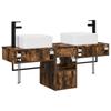 Bathroom Cabinet Set 3 pcs Smoked Oak 136 x 35 x 80 cm