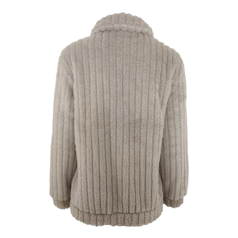 YYFS Женские модные повседневные однотонные куртки и пальто с воротником-поло на осень-зиму с длинным рукавом и принтом