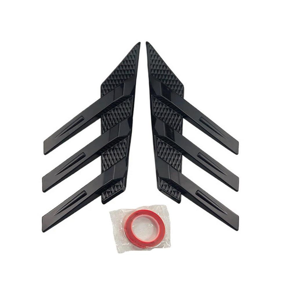 New 1 Pair Car Rear Windshield Decoration Stickers Side Spoiler Splitter Trim Black