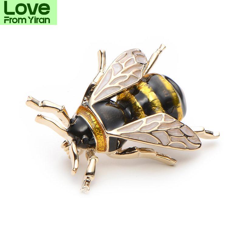 Enamel Bumblebee Brooches Men Women 'S Alloy Yellow Bee Insect Brooch Christmas Gift Broche Banquet Pins