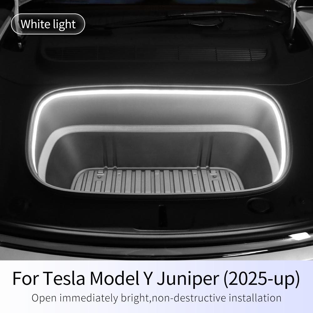 Свет в переднем багажнике для Tesla Model Y Juniper Launch 2025 Магнитный индукционный переключатель Светодиодная подсветка Аксессуары для автомобиля
