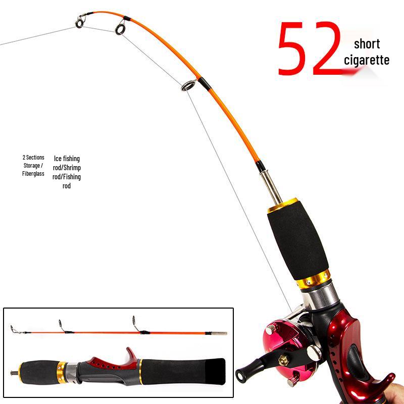 52 см Ультралегкое стекловолоконное зимнее удилище для подледной рыбалки с двухсекционной рукояткой