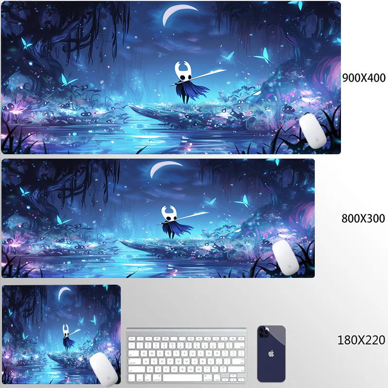 Игровой коврик для мыши Hollow Knight, коврик для игры на ноутбуке геймера, очень большой, кавайный, аниме, скоростной коврик для мыши, аксессуары для ПК-гейминга, коврик для стола