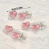 Jelly Pink Transparent Cute Heart Hair Clips Girls Heart Love Hairpins Sweet Duckbill Side Clips Simple  Hair Accessories