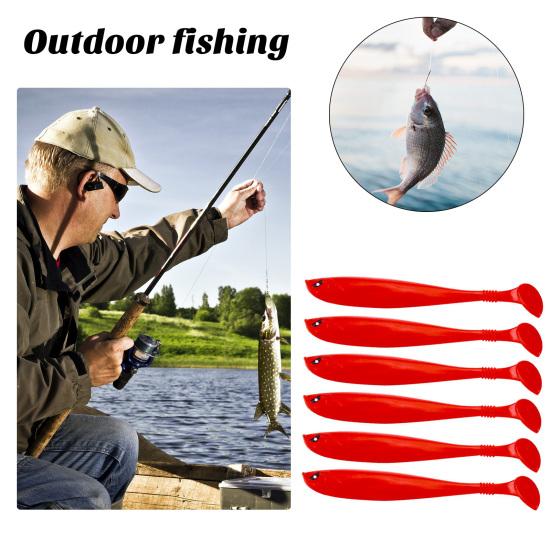 6Pcs Fishing Lure Soft Baits Set Simulation T-Tail Swimbait Professional Bionic Bait Reusable Freshwater Saltwater Artificial Bait Bass Fishing Lures