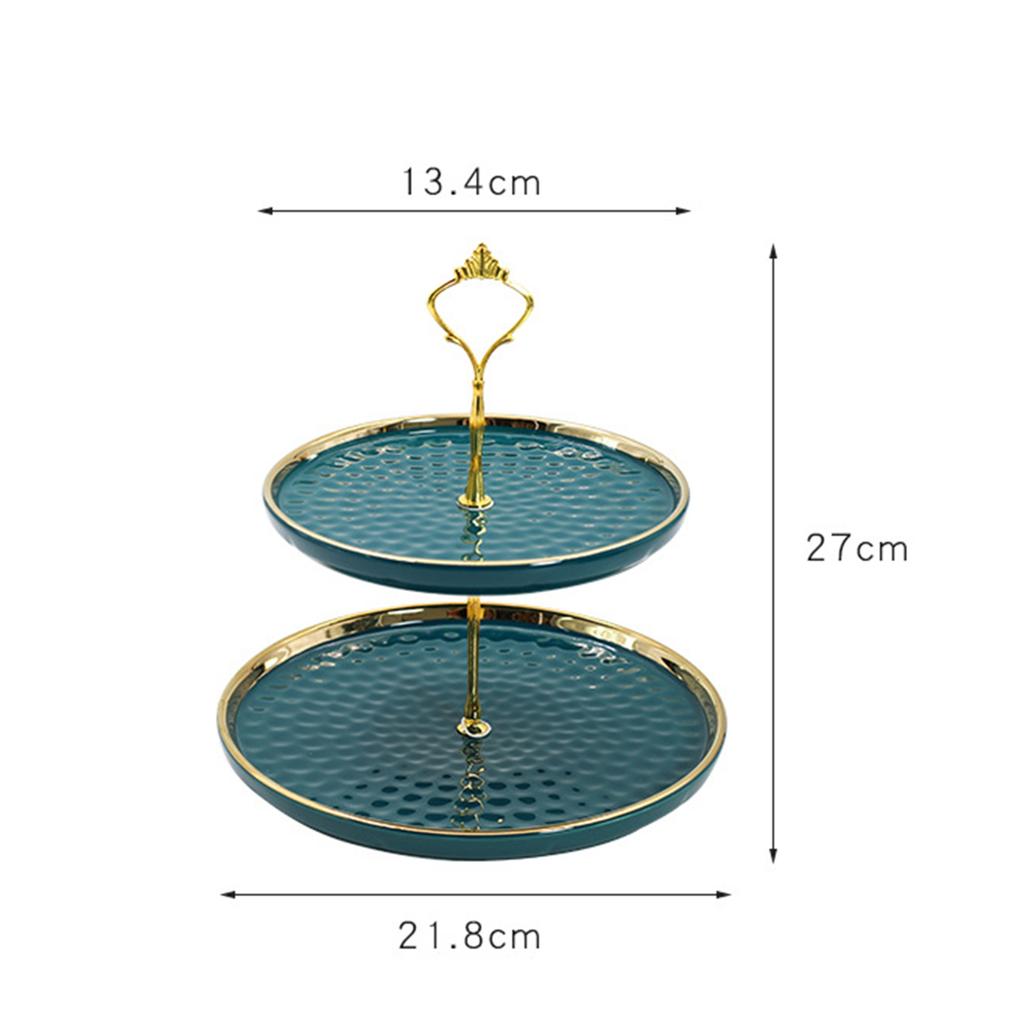 2 Tier Cupcake Stand Ceramic Elegant Dessert Plates Stand Serving Tray Containers for Cookies Birthday Home Dinner Wedding