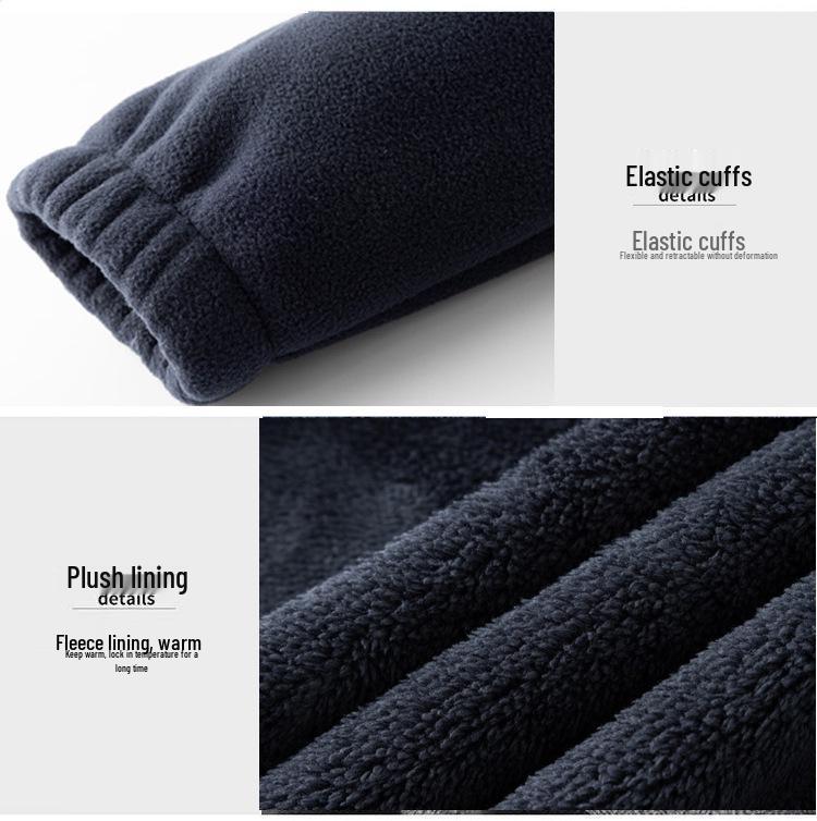 Мужская двусторонняя куртка из полярного флиса и велюра: Теплый, Повседневный, Свободный крой для Осени и Зимы