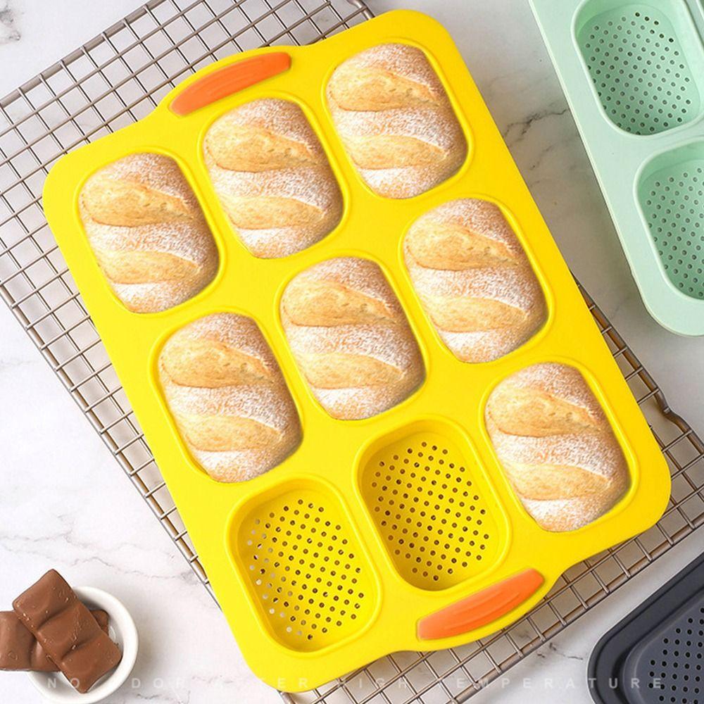 Non-Stick Silicone Cake Mold 9 Grids Hamburger Bun Mold Silicone Baking Pan Homemade Bread