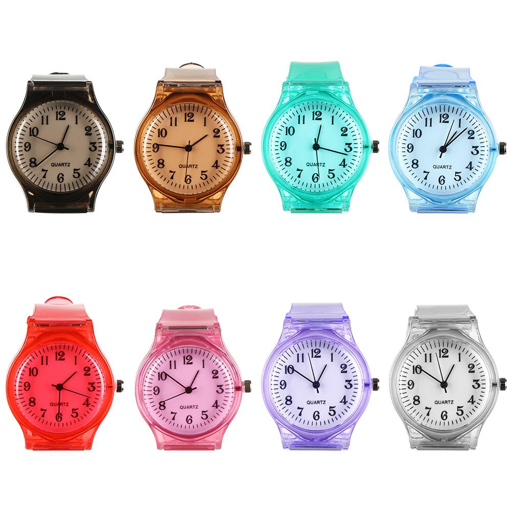 Women Transparent Silicone Wristwatch Student Clock Jelly Quartz Watch Candy Wrist Watch