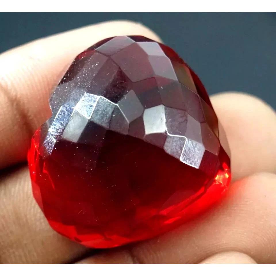 Natural Red Color Topaz Brazilian 100+ Ct Heart Cut Certified Stunning Gemstone