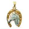 [D8013] - Gold Plated Pendant 'Lucky' Silver Plated - 18x15 Mm
