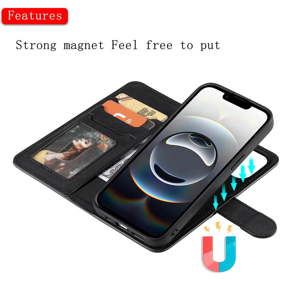 Для iPhone 16e Чехол 2 в 1 Съемный Магнитный Кожаный Кошелек Мобильная Обложка с Ремешком