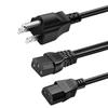 American Style Pure Copper Y-Splitter C13 Power Cord for Monitors and Cabinets