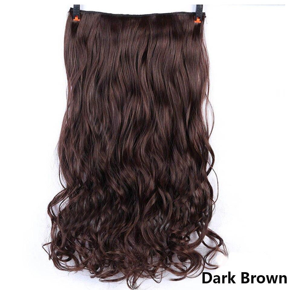 LUPU Synthetic Long Curly Hair Clip In Hair Extension High Temperature Women’s Wavy Hair Piece Black Light/Dark Brown