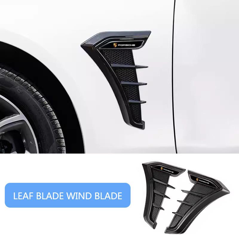 1 Pair Universal Carbon Black Car Fender Vents Air Sticker Cover For Porsche Cayenne Panamera Macan Boxster Cayman 718 911 VT6