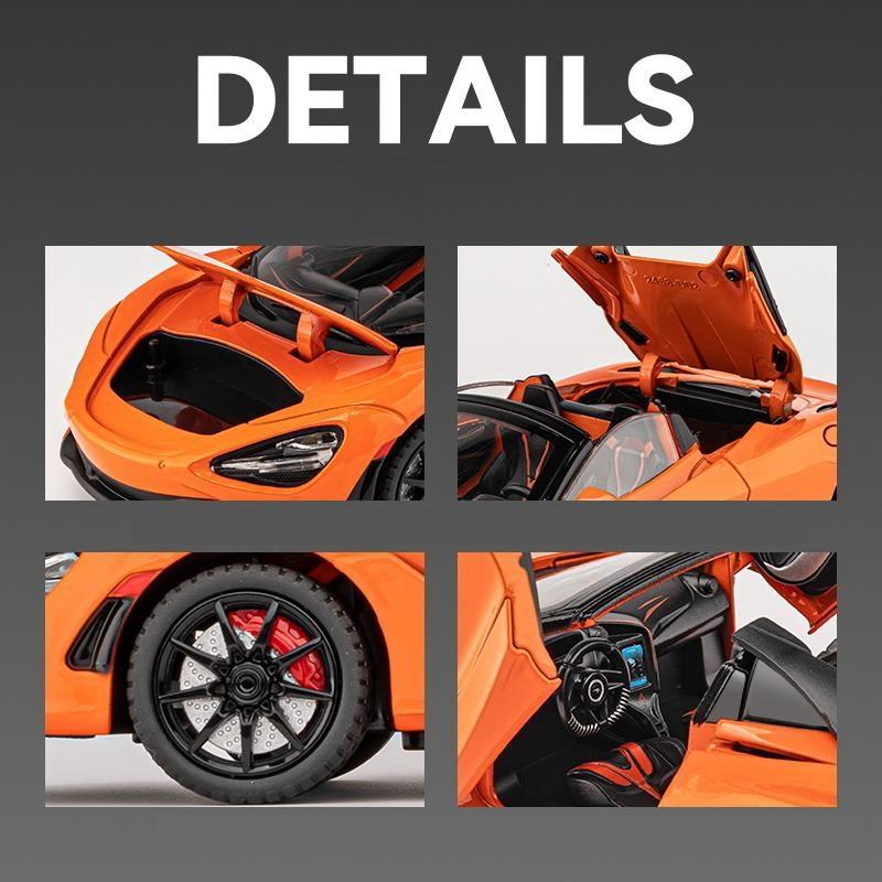 1/24 McLaren 720S литая игрушечная машинка миниатюрная модель кабриолета с инерционным механизмом звук и свет коллекция подарок для мальчиков