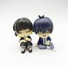 Blue Lock Gk Anime Figure 5cm Isagi Yoichi Bachira Meguru Shoulder To Shoulder Sleep Q-Version Kawaii Model Statue Kid Toy Gift