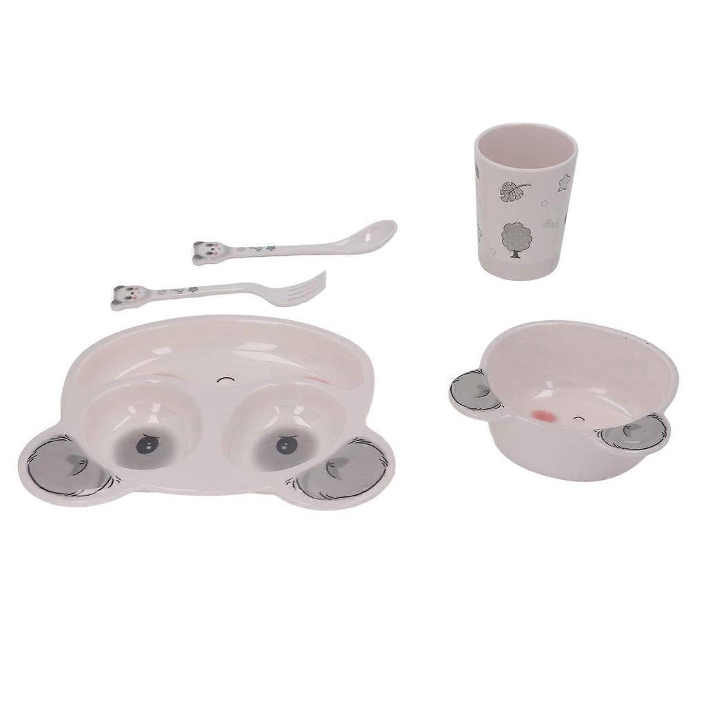 Panda-Shaped Toddler Feeding Set with Plate, Bowl, Cup & Cutlery