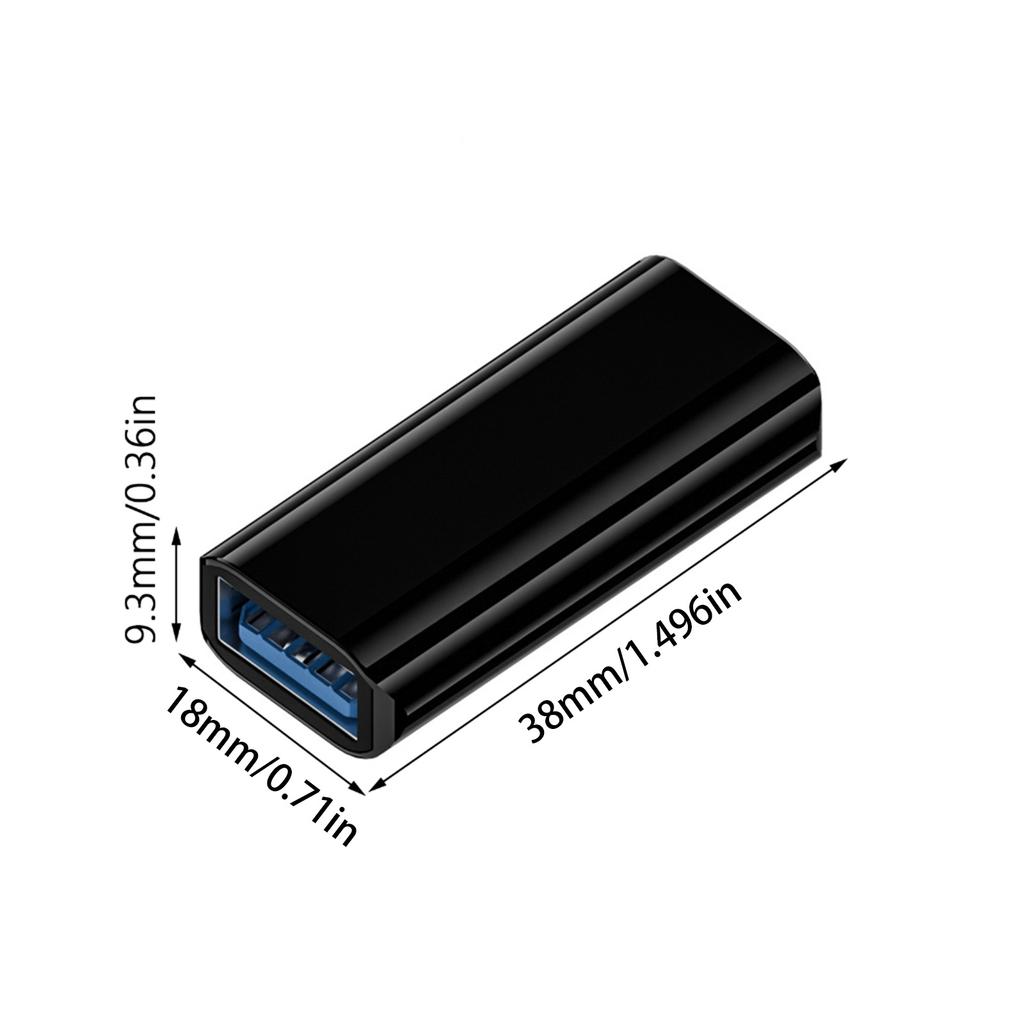 Адаптер USB3.1 Female to Type C Female, быстрая передача данных 10 Гбит/с и зарядный преобразователь 36 Вт, прочный корпус из АБС-пластика