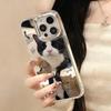 Модный Кошачий Роскошный Зеркало для Макияжа Чехол для Телефона Для IPhone 17e 16e Air Pro Max 17 16 13 11 15 14 12 Животное Funda Противоударный Чехол